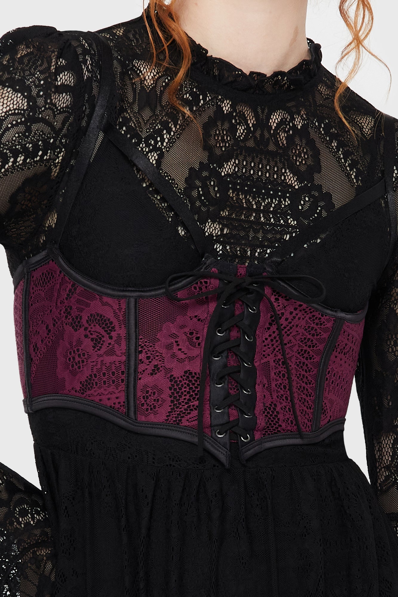 Arden Lace Basque [Plum]