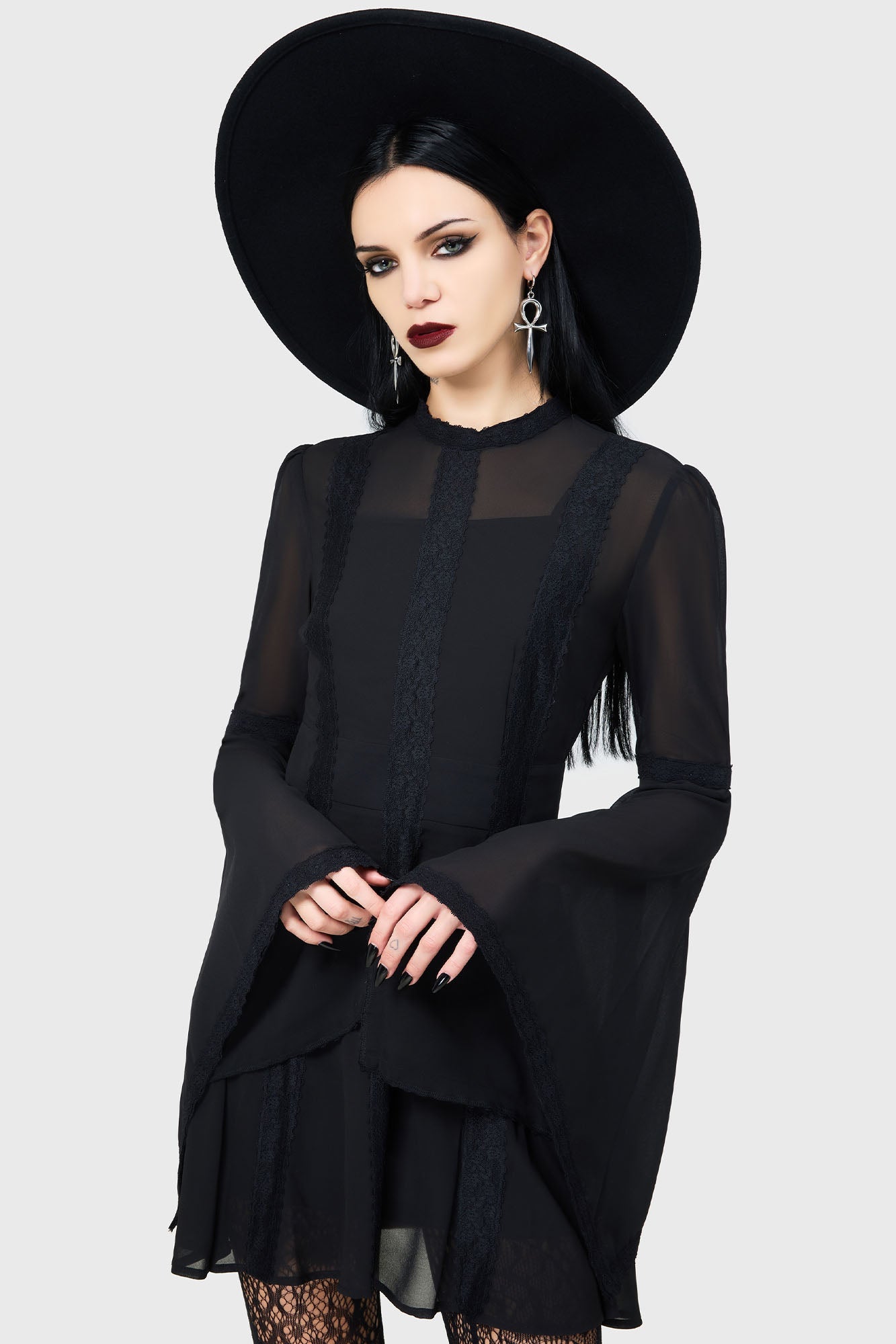 Begone Long Sleeve Mini Dress [BLACK]