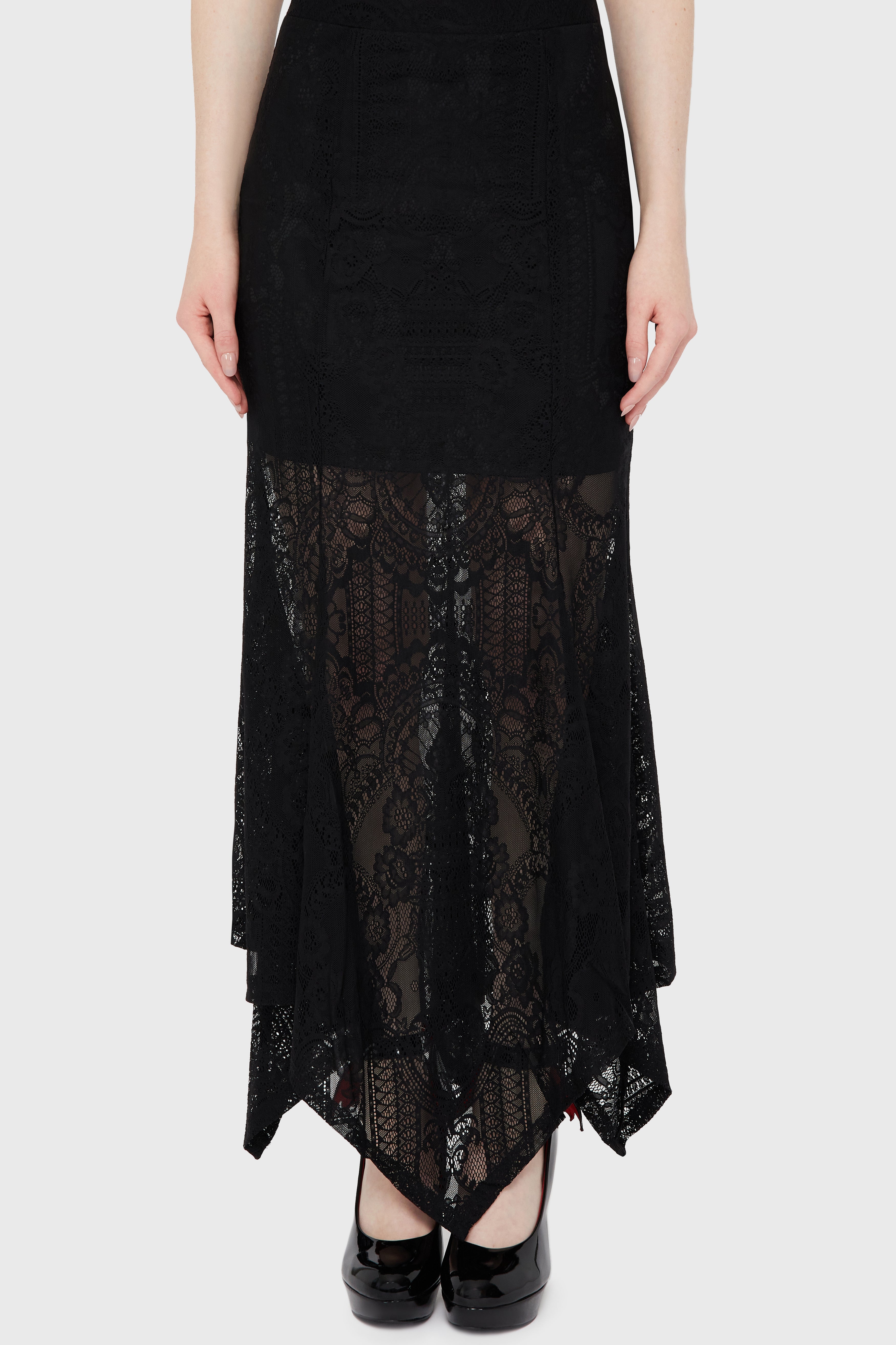 Belladonna Lace Maxi Skirt [Black]