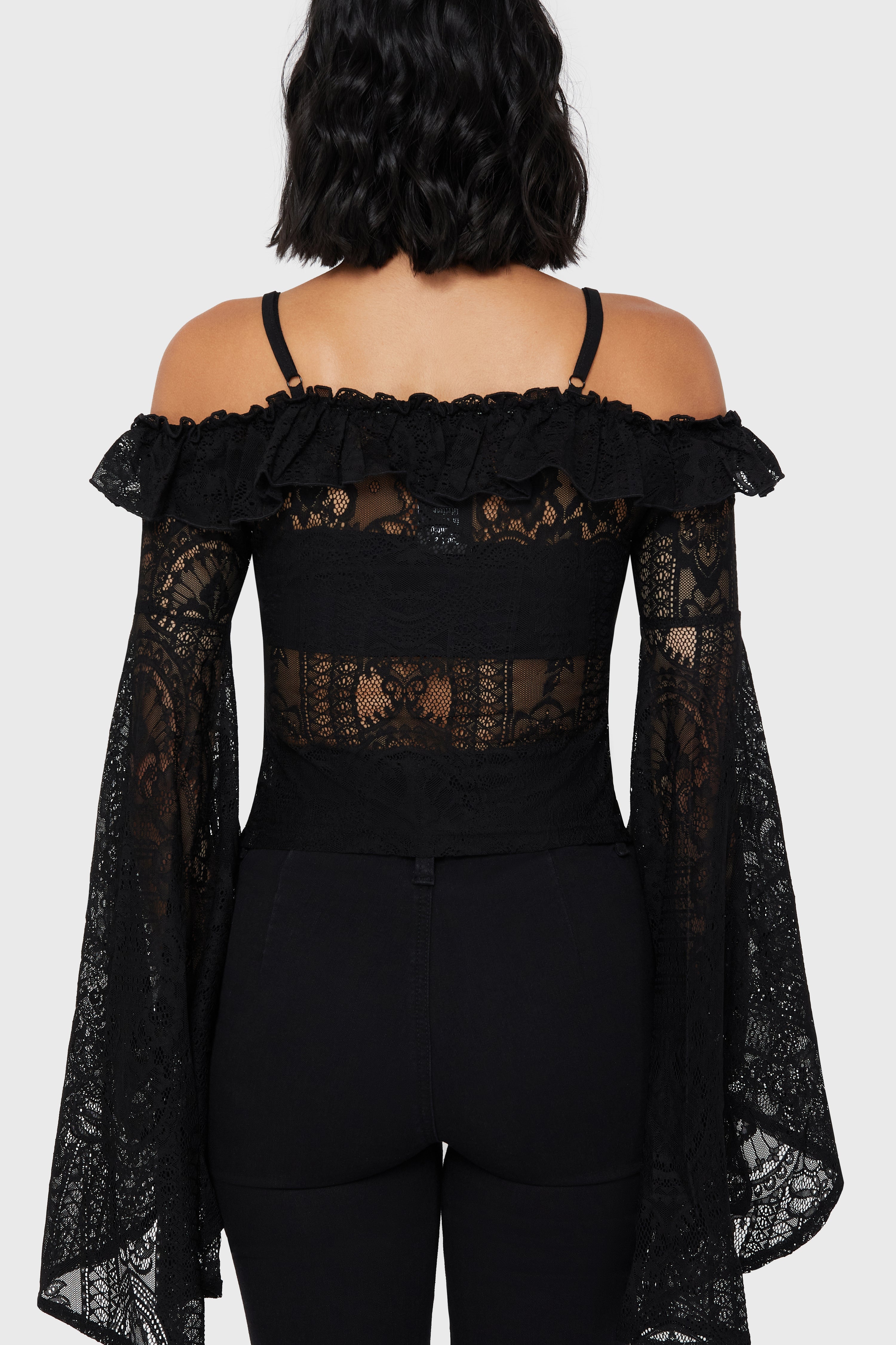 Breathless Lace Bardot Top [B]