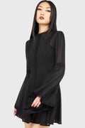 Begone Long Sleeve Mini Dress [BLACK]