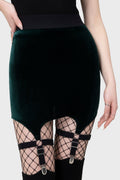 Cassandra Velvet Mini Skirt [EMERALD]