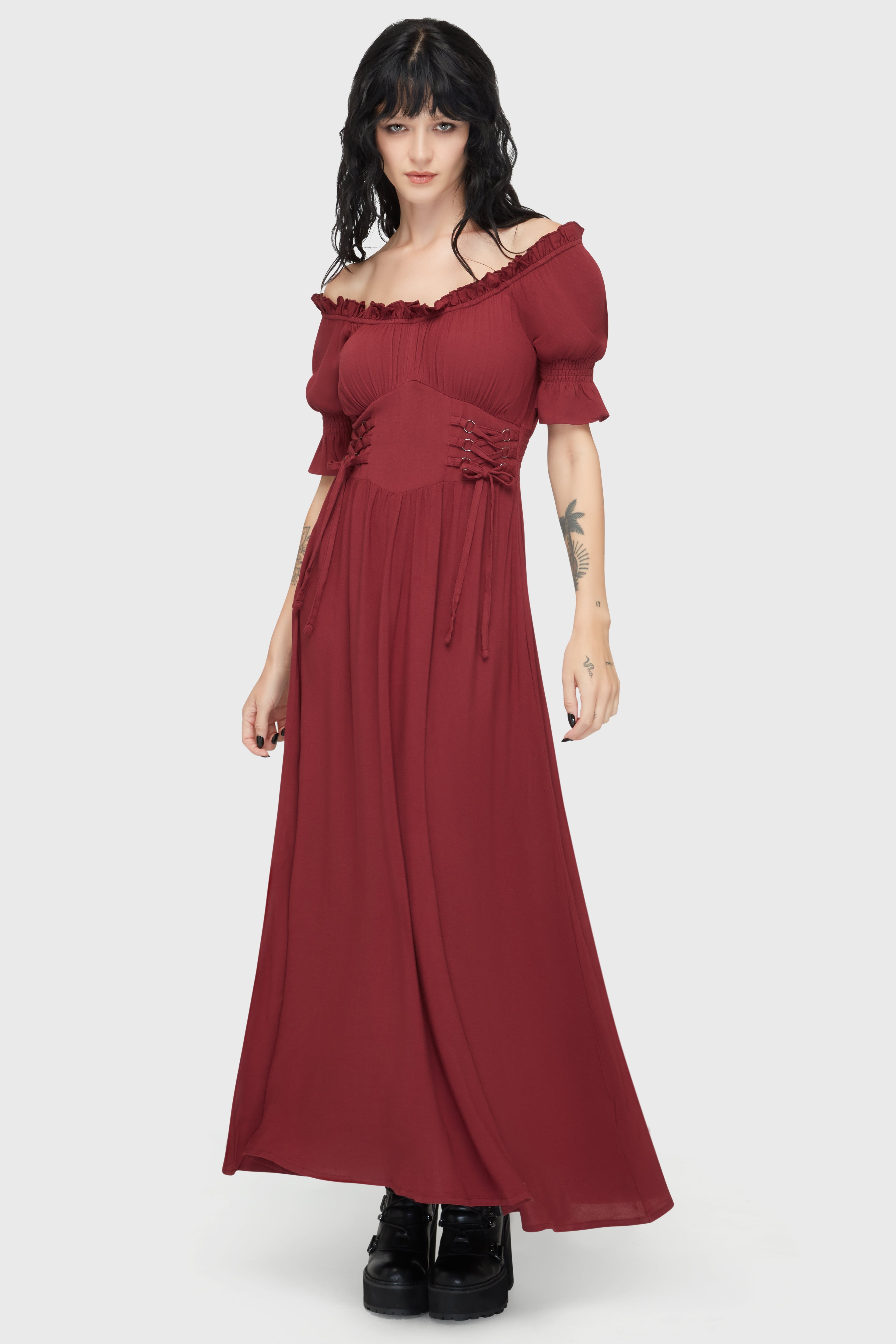Jocasta Maxi Dress Short Sleeve [RED]